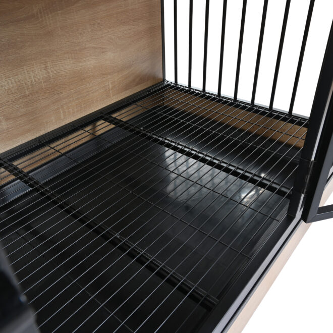 Dog Crate Furniture with Two Combined Room, XL Large Double Dog Cage Furniture with Tray for Medium Large Dogs, Wooden Dog Kennel Furniture - Image 17