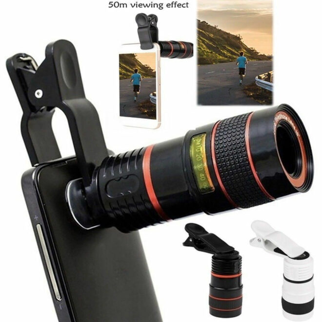 HD 8X Clip On Optical Zoom Telescope Camera Lens For Universal Mobile Cell Phone - Image 3