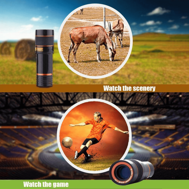 HD 8X Clip On Optical Zoom Telescope Camera Lens For Universal Mobile Cell Phone - Image 6