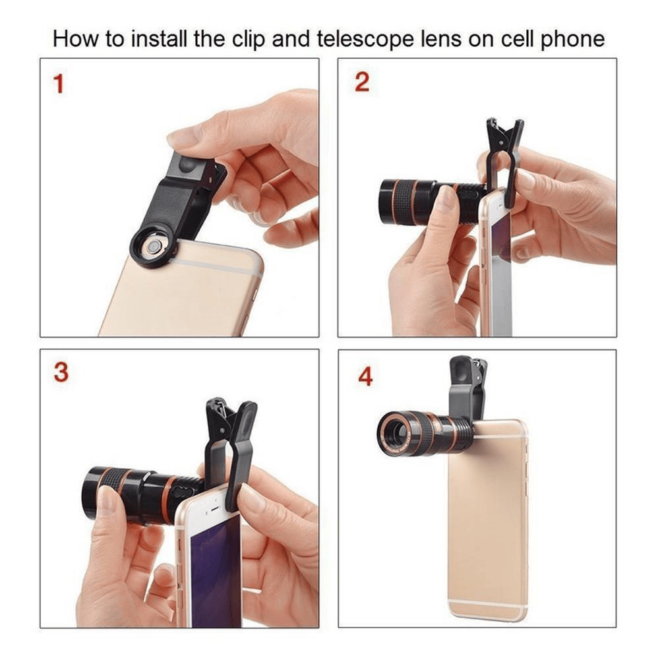 HD 8X Clip On Optical Zoom Telescope Camera Lens For Universal Mobile Cell Phone - Image 8