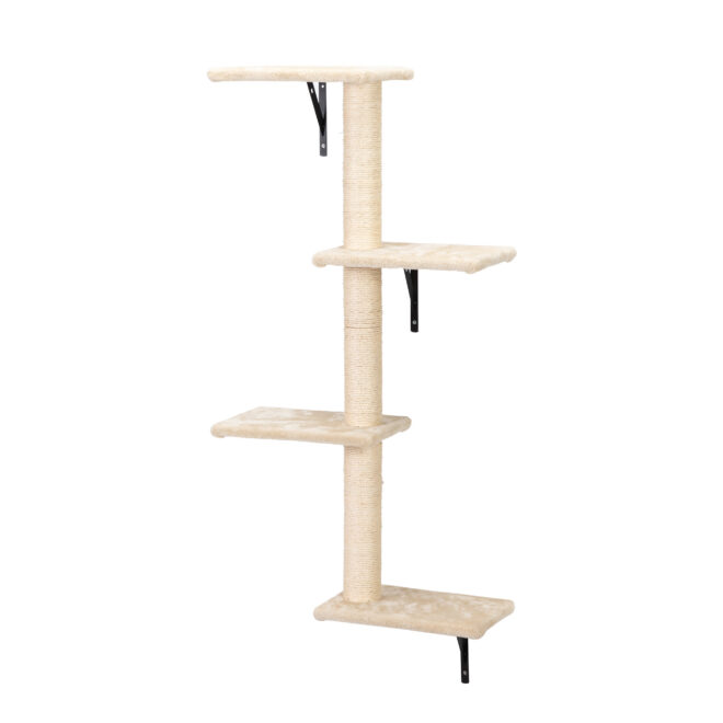 5 Pcs Wall Mounted Cat Climber Set;  Floating Cat Shelves and Perches;  Cat Activity Tree with Scratching Posts;  Modern Cat Furniture - Image 20