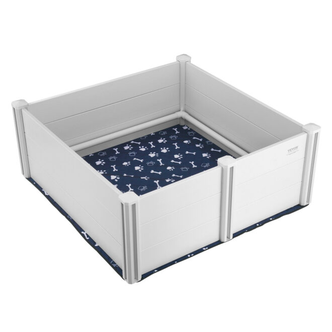 VEVOR Dog Whelping Box 48 x 48 x 18.1in PVC with Rails Pee Pad for Dogs Puppies - Image 11
