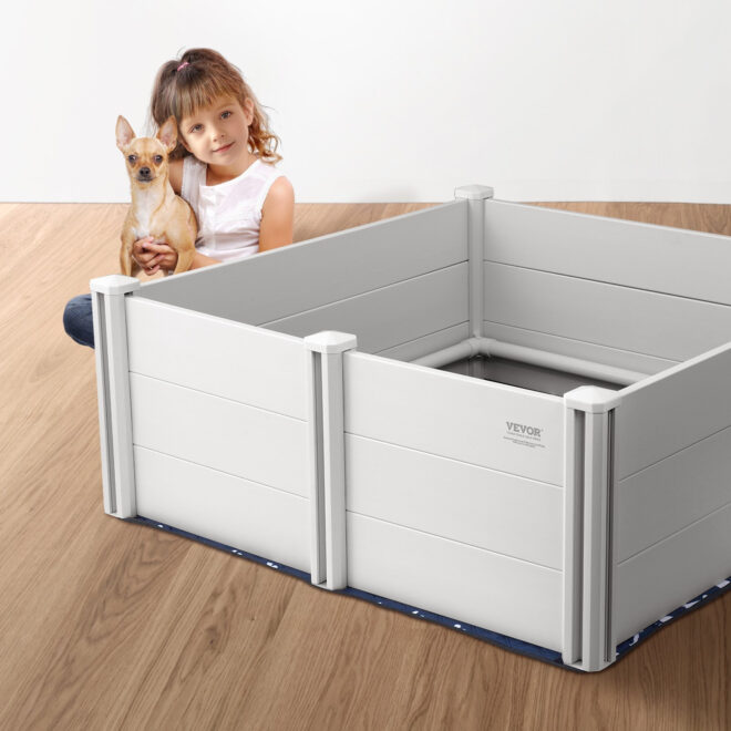 VEVOR Dog Whelping Box 48 x 48 x 18.1in PVC with Rails Pee Pad for Dogs Puppies - Image 8