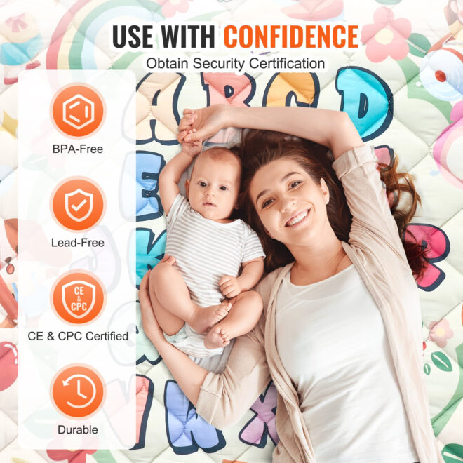 VEVOR 59"x71" Baby Play Mat Kids Crawling Floor Playmat Soft Thickened Mat - Image 3