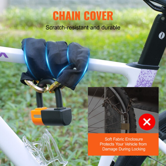 VEVOR Bike Chain Lock 3.28FT Heavy Duty Bike Lock Anti-Theft Bicycle Chain Lock 14mm Thicker Bicycle Lock Chain with 4 Keys for E-Bike, Motorcycle - Image 4