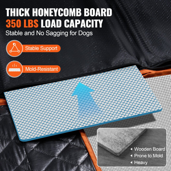 VEVOR 54 x 25.6 in Dog Car Seat Cover for Back Seat Waterproof 600D for Cars - Image 3