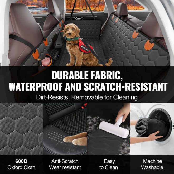 VEVOR 54 x 25.6 in Dog Car Seat Cover for Back Seat Waterproof 600D for Cars - Image 5