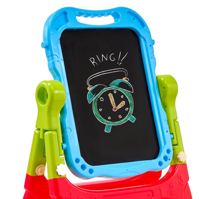 VEVOR 2-in-1 Kids Art Easel Double-Sided Magnetic Whiteboard Chalkboard Rotating - Image 10
