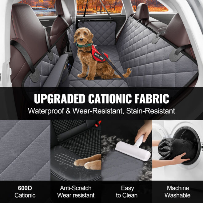 VEVOR 54 x 24 in Dog Car Seat Cover for Back Seat Waterproof 600D for Cars - Image 5