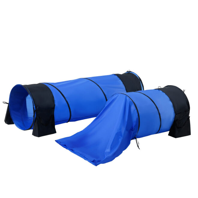 VEVOR Dog Agility Training Equipment 7 PCS Set w/ Hurdles 2 Tunnels Jump Ring - Image 9