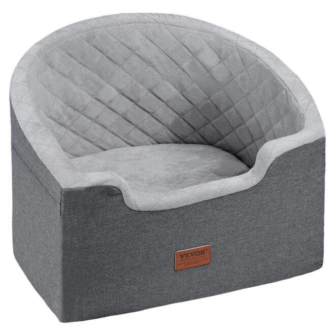 VEVOR Dog Booster Car Seat Pet Car Seat for Small Medium Dog up to 55 lbs Gray - Image 11