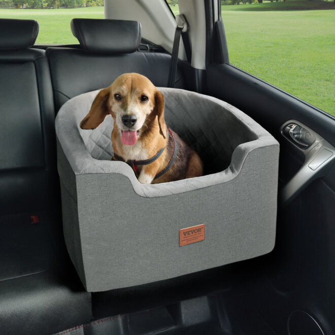 VEVOR Dog Booster Car Seat Pet Car Seat for Small Medium Dog up to 55 lbs Gray - Image 8