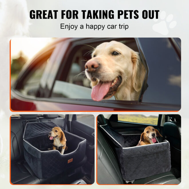 VEVOR Dog Booster Car Seat Pet Car Seat for Medium Large Dog up to 55 lbs Black - Image 6