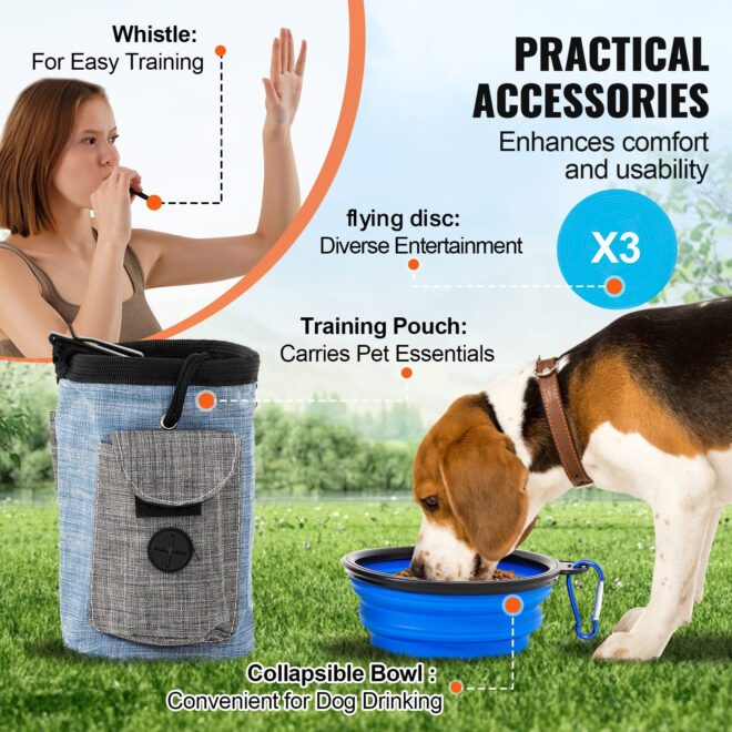 VEVOR Dog Agility Training Equipment 7 PCS Set Upgrade w/ Hurdles 2 Tunnels Ring - Image 6