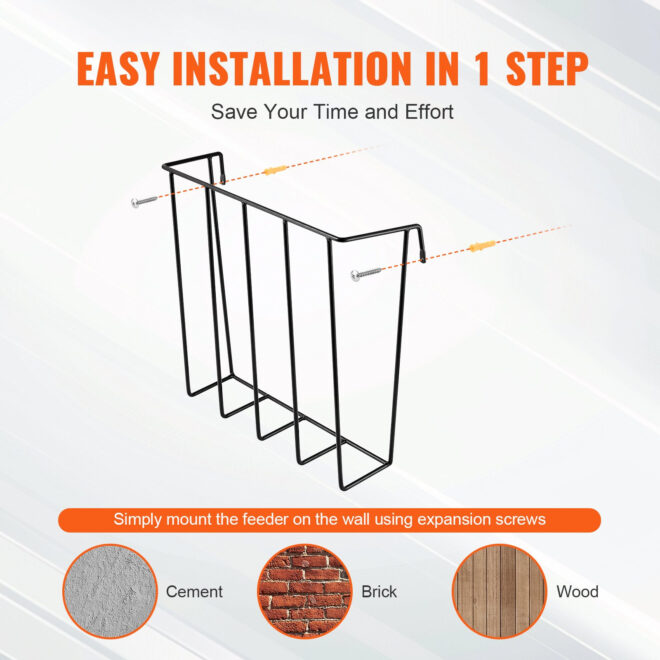 VEVOR Livestock Hay Feeder 24 Gallons Wall Mounted Goat Hay Rack for Horses - Image 6