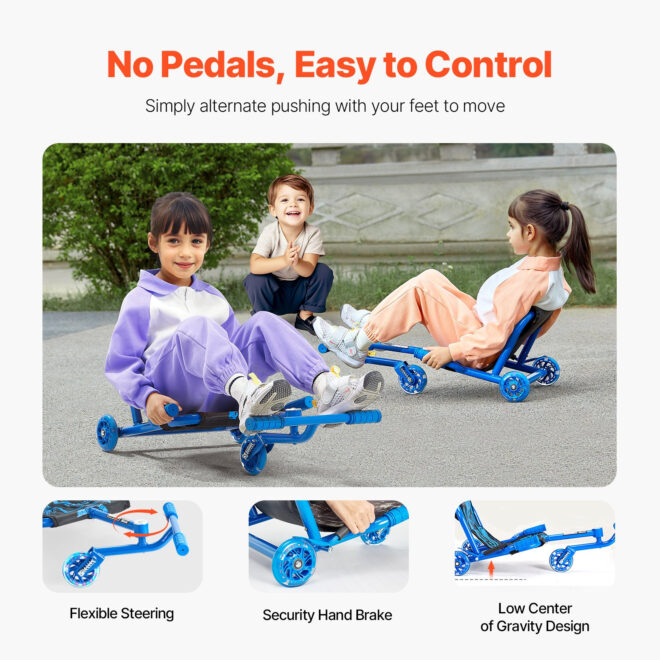 Ride on Scooter 132 lbs Powered by Zig-Zag Motion Drift Cart for Kids Ages 4+ - Image 5