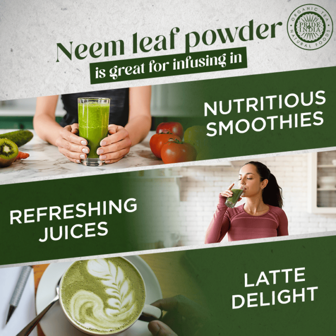 Pride Of India | Natural Neem/Margosa Herb Powder 8 oz (227 gm) | Nutrient-Rich Superfood | Add it to Smoothies, Juices & Dips | Bitter, Earthy & Astringent Taste | 100% Natural Vegan, Gluten-Free - Image 5