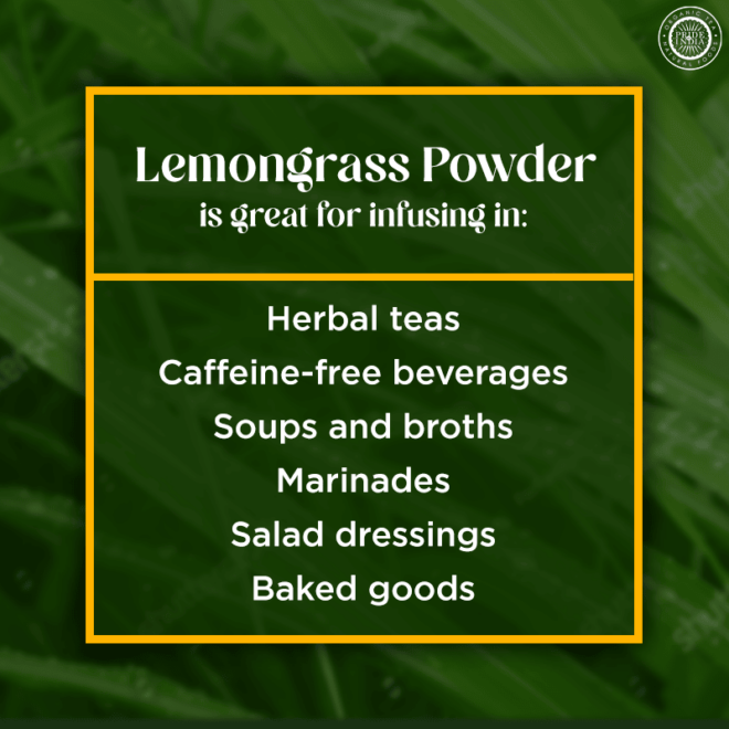 Pride of India | Lemongrass Powder 3.53 oz (100 gm) resealable pouch pack | Ideal for Cooking & Drinks | Perfect seasoning for Juices, Smoothies, Marinades | Gourmet Condiment, Pure & Fresh, Vegan - Image 5