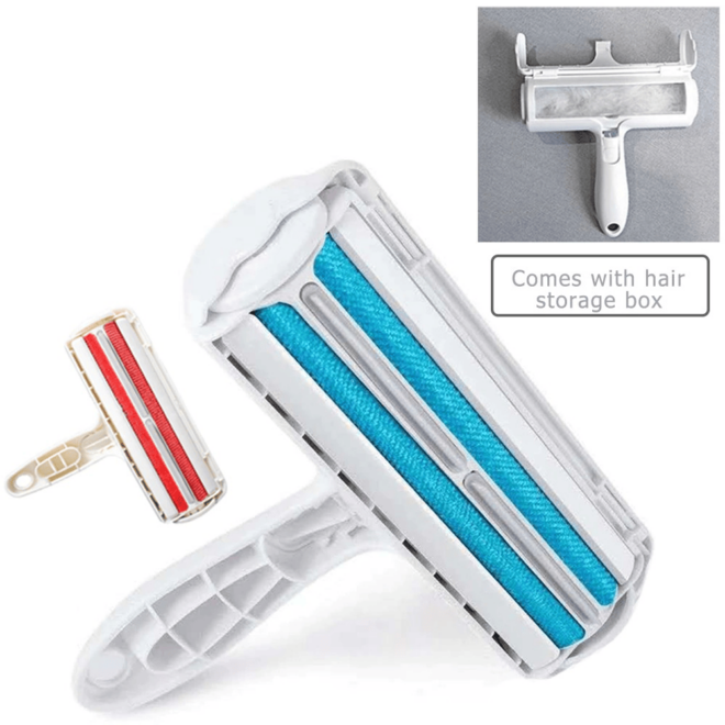 Pet Hair Roller Remover Lint Brush 2-Way Dog Cat Comb Tool Convenient Cleaning Dog Cat Fur Brush Base Home Furniture Sofa Clothe XH - Image 2