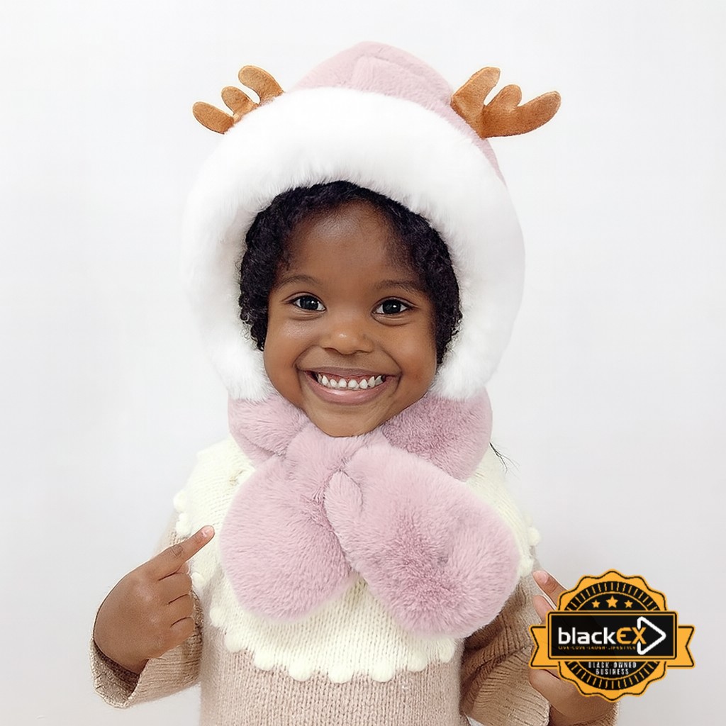 Winter Warm Cap Cute Dinosaur Plush Scarf Three-piece Set Hats - Image 3